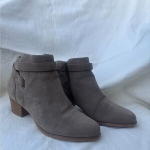 Women's Taupe Ankle Booties - Classic Suede Heel